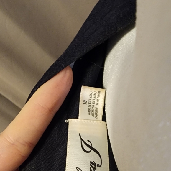 Eliza J Navy Dress with Pink Accents And Belle Sleeves - Picture 4 of 4